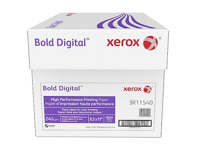 Xerox Bold Digital 8.5 x 11 Paper, 24 lbs., 98 Brightness, 500 Sheets/Ream, 10 Reams/Carton (3R115