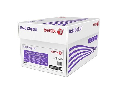 Xerox Bold Digital 8.5" x 11" Paper, 24 lbs., 98 Brightness, 500 Sheets/Ream, 10 Reams/Carton (3R11540)