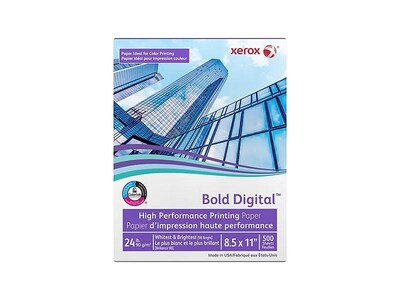 Xerox Bold Digital 8.5" x 11" Paper, 24 lbs., 98 Brightness, 500 Sheets/Ream, 10 Reams/Carton (3R11540)