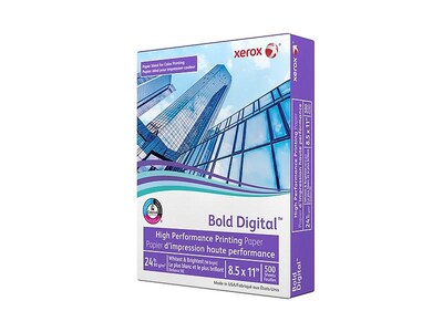 Xerox Bold Digital 8.5" x 11" Paper, 24 lbs., 98 Brightness, 500 Sheets/Ream, 10 Reams/Carton (3R11540)