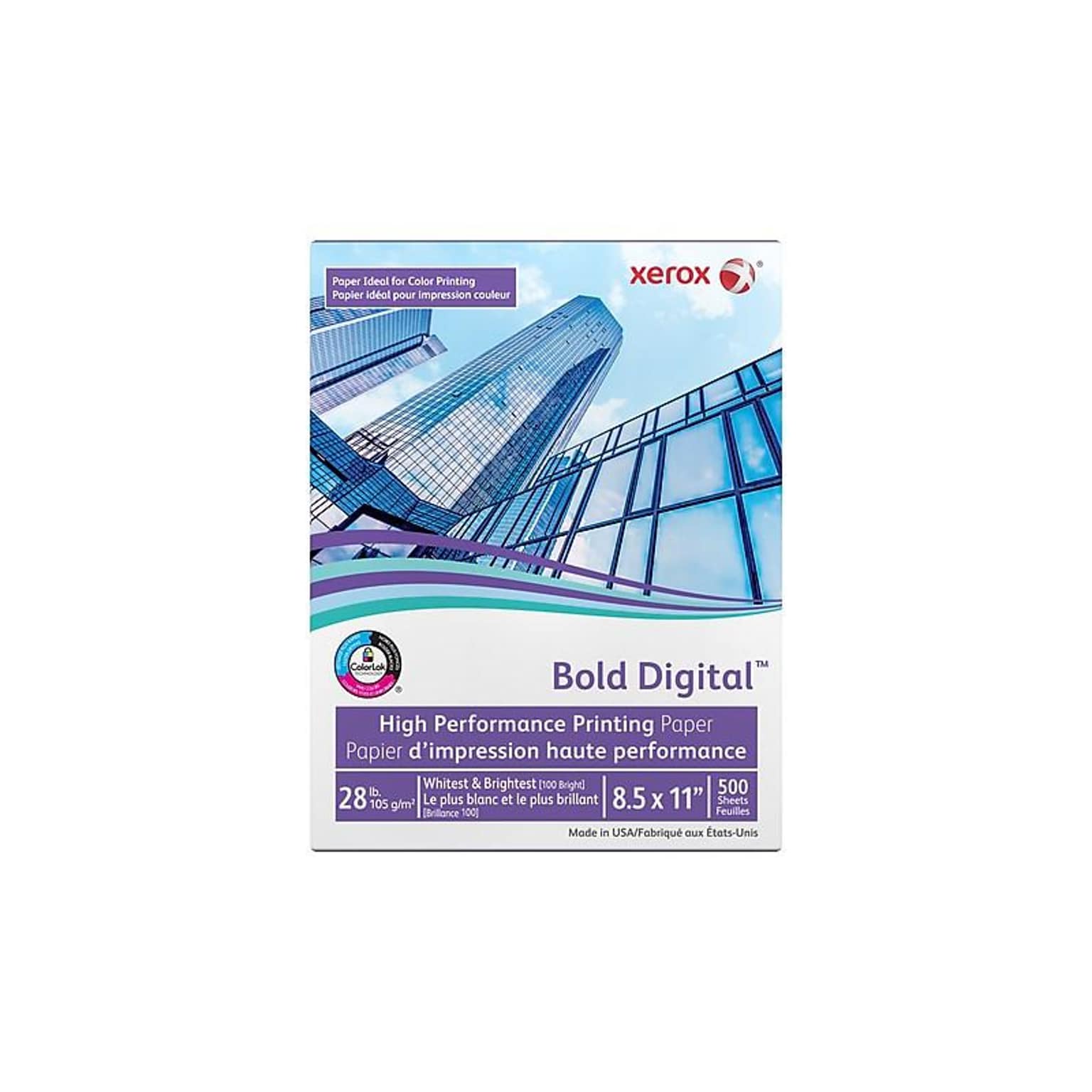 Xerox Bold Digital Bond Paper, 28 lbs., 8.5 x 11, 100 Brightness, 500 Sheets/Ream (3R11760)