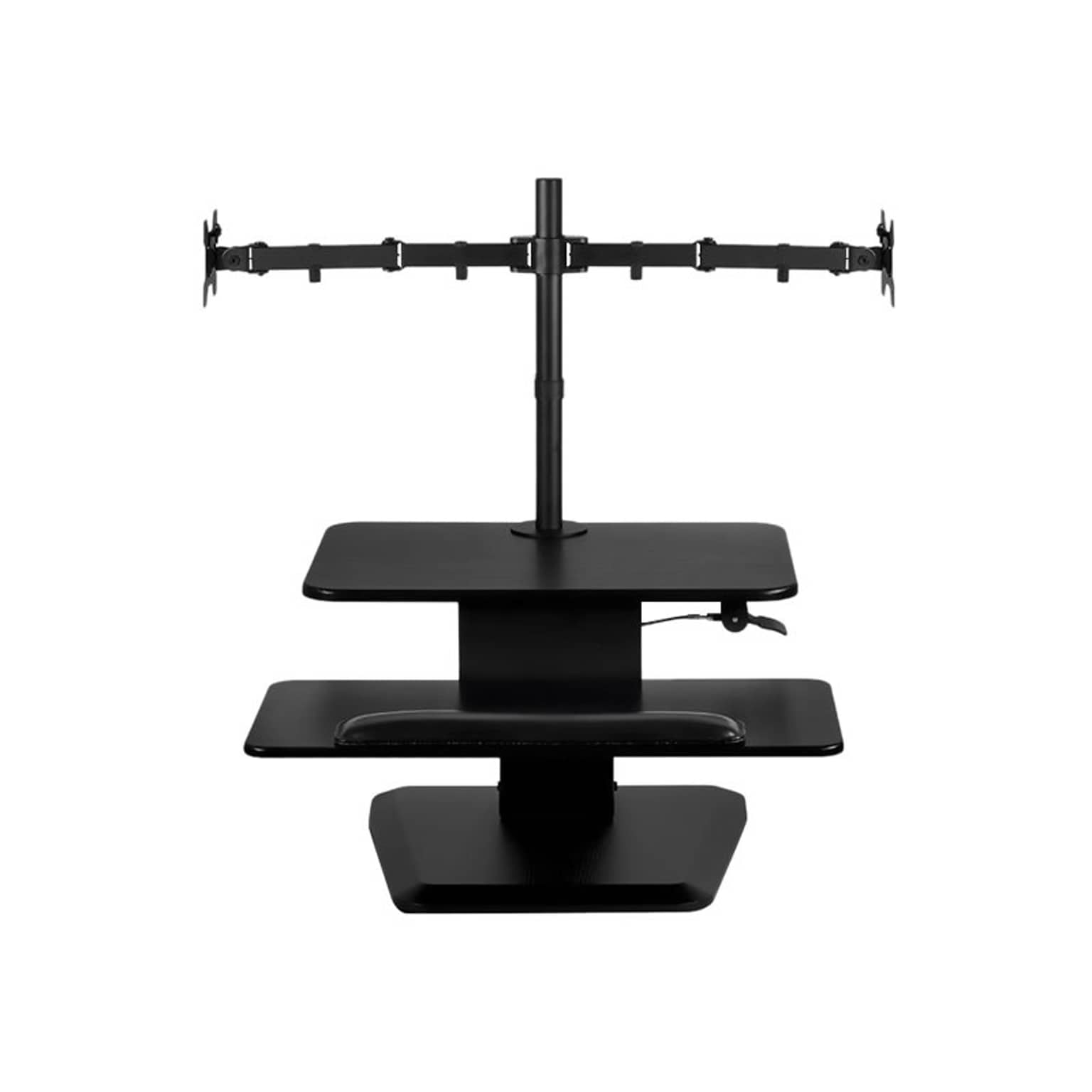 Mount-It! 24W Manual Adjustable Standing Desk Converter with Dual Monitor Mount, Black (MI-7914)