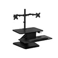 Mount-It! 24W Manual Adjustable Standing Desk Converter with Dual Monitor Mount, Black (MI-7914)