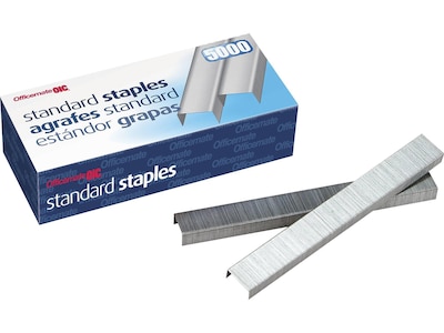 Officemate Standard Staples, 1/4 Leg Length, 5000/Box (91900)