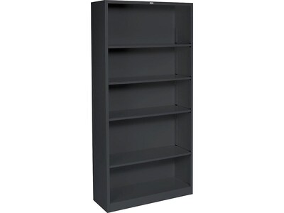 HON Brigade 5-Shelf 71"H Bookcase, Black Steel (HS72ABCP)