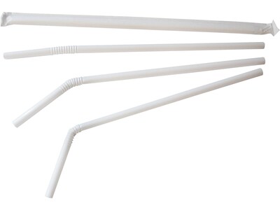 Berkley Square Polypropylene Straws 7.75, White, 400/Box (1245100)