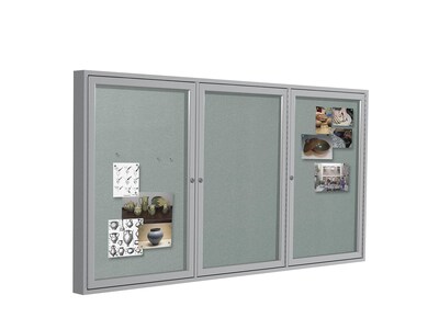 Ghent Vinyl Enclosed Bulletin Board, Satin Frame, 3'H x 6'W (PA33672VX-193)