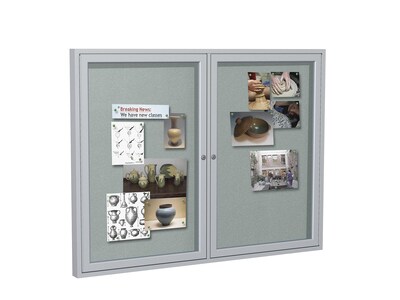 Ghent Vinyl Enclosed Bulletin Board, Satin Frame, 3'H x 4'W (PA23648VX-193)