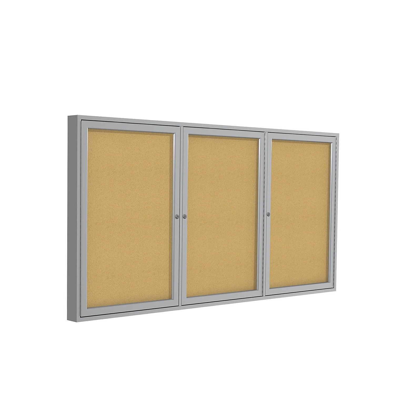 Ghent Cork Enclosed Bulletin Board, Satin Frame, 4H x 8W (PA34896K)