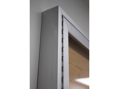 Ghent Cork Enclosed Bulletin Board, Satin Frame, 1.5'H x 2'W (PA12418K)
