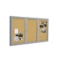 Ghent Cork Enclosed Bulletin Board, Satin Frame, 3'H x 6'W (PA33672K)