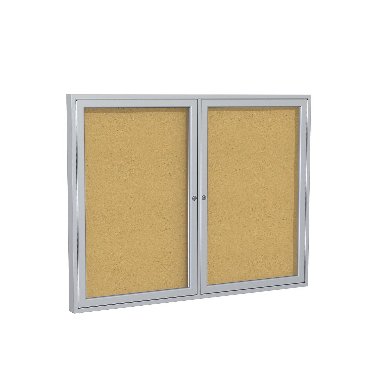 Ghent Cork Enclosed Bulletin Board, Aluminum Frame, 3H x 5W (PA23660K)