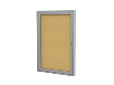 Ghent Cork Enclosed Bulletin Board, Aluminum Frame, 3H x 2W (PA13624K)