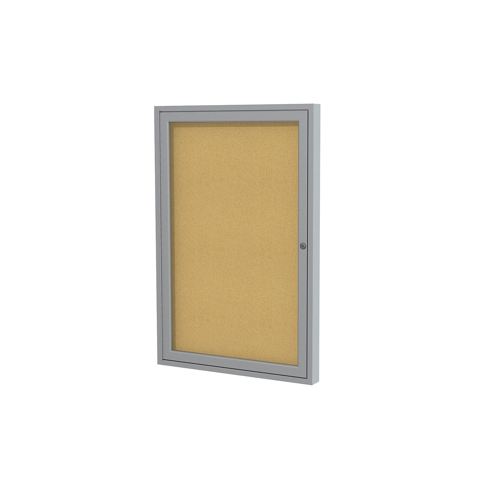 Ghent Cork Enclosed Bulletin Board, Satin Frame, 1.5H x 2W (PA12418K)