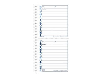 Adams Memo Message Pad, 5.5" x 11", Ruled, White, 50 Sheets/Pad (SC1157)