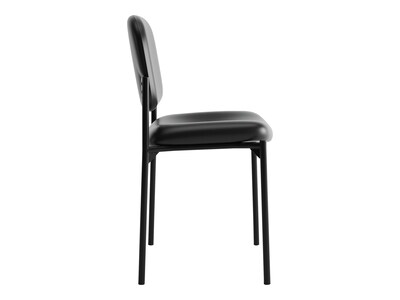 HON Scatter Stacking Guest Chair, Black SofThread Leather (BSXVL606SB11)