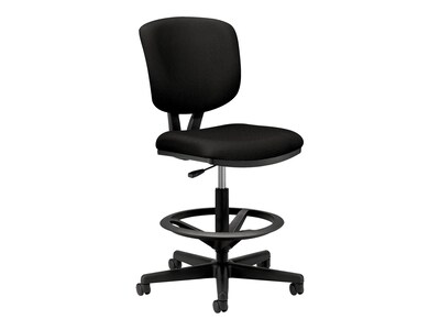 HON Volt SofThread Leather Computer and Desk Stool, Black (HON5705SB11T)