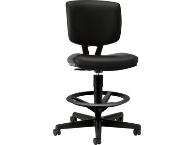 HON Volt SofThread Leather Computer and Desk Stool, Black (HON5705SB11T)