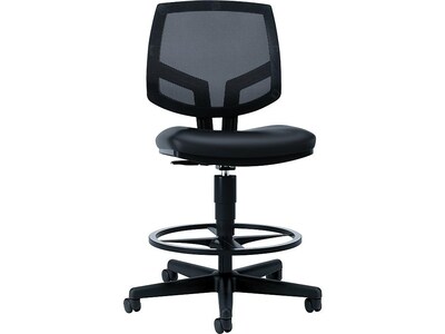 HON Volt Mesh Back SofThread Leather Computer and Desk Stool, Black (H5715.SB11.T)