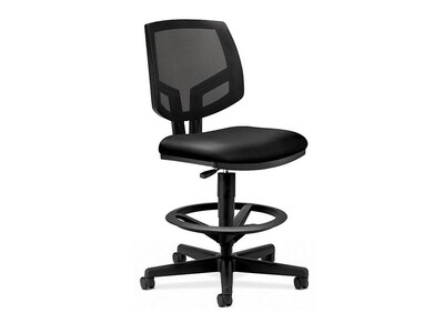 HON Volt Mesh Back SofThread Leather Computer and Desk Stool, Black (H5715.SB11.T)