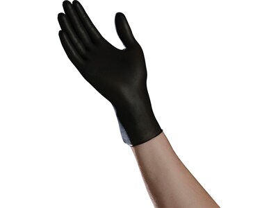 Ambitex N200BLK Series Powder Free Black Nitrile Gloves, XL, 100/Box (NXL200BLK)