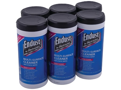 Endust Screen Cleaner Wipes, 70/Container, 6 Containers/Pack (11506-6PK)