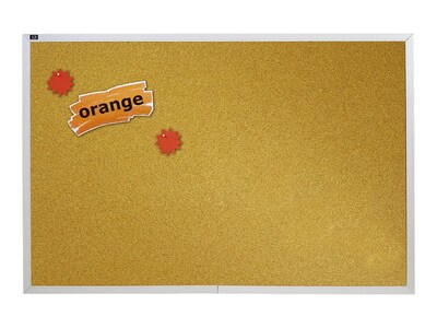 Quartet Cork Bulletin Board, Aluminum Frame, 4H x 8W (ECKA408)