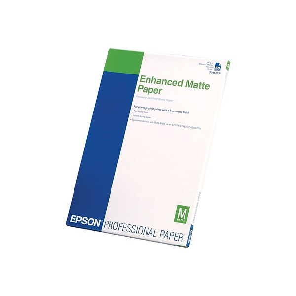 Epson Matte Presentation Paper, 11 x 17, 100 Sheets/Pack (S041070)