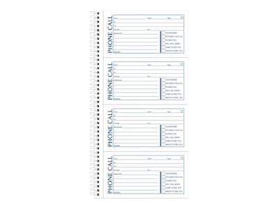 Adams Phone Message Pad, 5.5" x 11", Ruled, White/Canary, 100 Sheets/Pad (SC1154D)