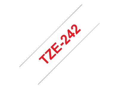 Brother P-touch TZe-242 Laminated Label Maker Tape, 3/4" x 26-2/10', Red On White (TZe-242)