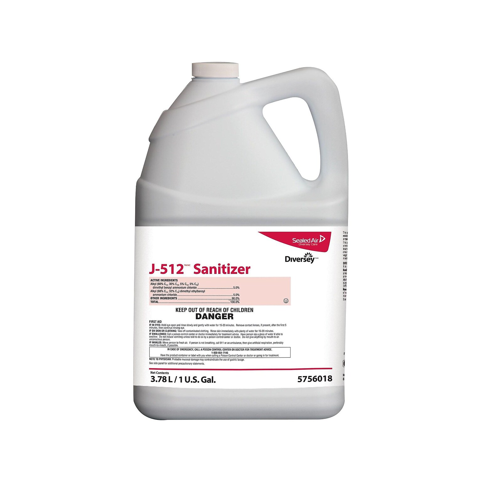 J-512 Disinfectant Cleaner, 128 Oz., 4/Carton (5756018)