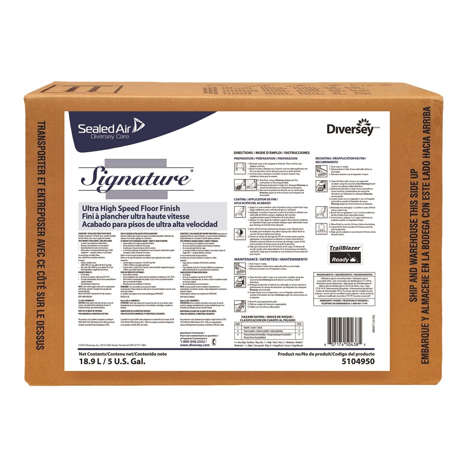 Diversey Signature Finish, Ammonia, 640 Oz. (5104950)