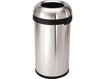 simplehuman Indoor Trash Can with Lid, Brushed Stainless Steel, 16 Gallon (CW1407)