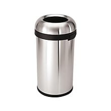 simplehuman Indoor Trash Can with Lid, Brushed Stainless Steel, 16 Gallon (CW1407)