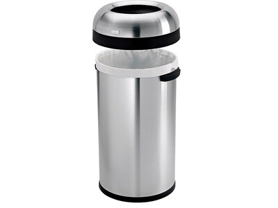 simplehuman Indoor Trash Can with Lid, Brushed Stainless Steel, 16 Gallon (CW1407)