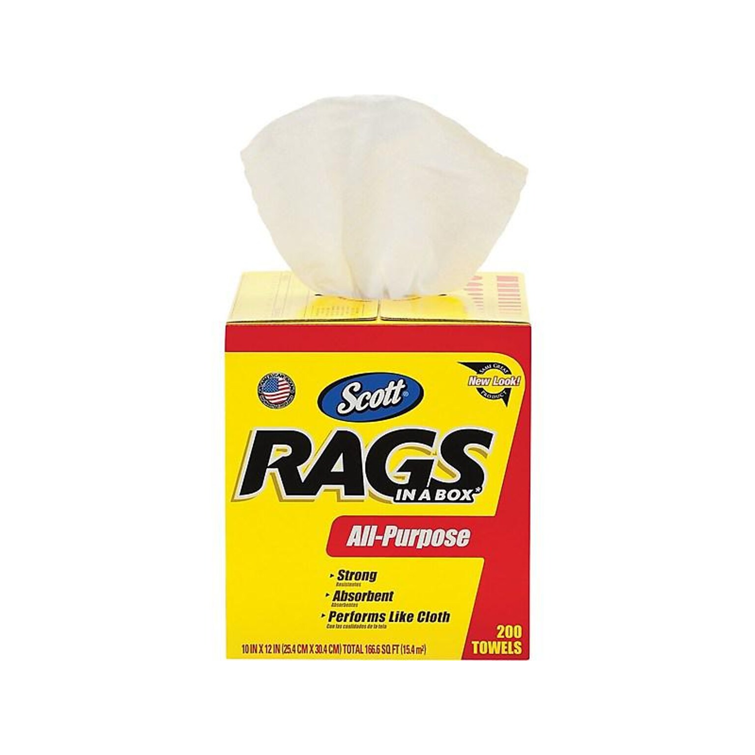 Scott In a Box Cellulose Rags, White, 200 Sheets/Box (75260)