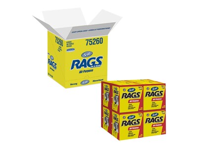 Scott In a Box Cellulose Rags, White, 200 Sheets/Box (75260)