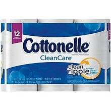 Cottonelle CleanCare 1-Ply Standard Toilet Paper, White, 150 Sheets/Roll, 48 Rolls/Pack (12456)