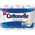 Cottonelle CleanCare 1-Ply Standard Toilet Paper, White, 150 Sheets/Roll, 12 Rolls/Pack (12456)