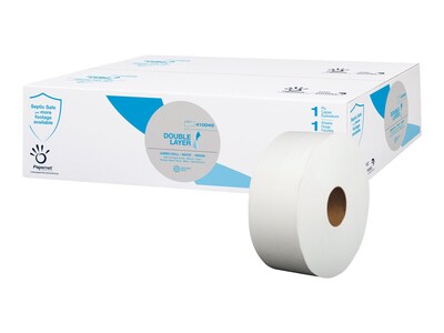Sofidel 1-Ply Jumbo Toilet Paper, White, 12 Rolls/Carton (410049)