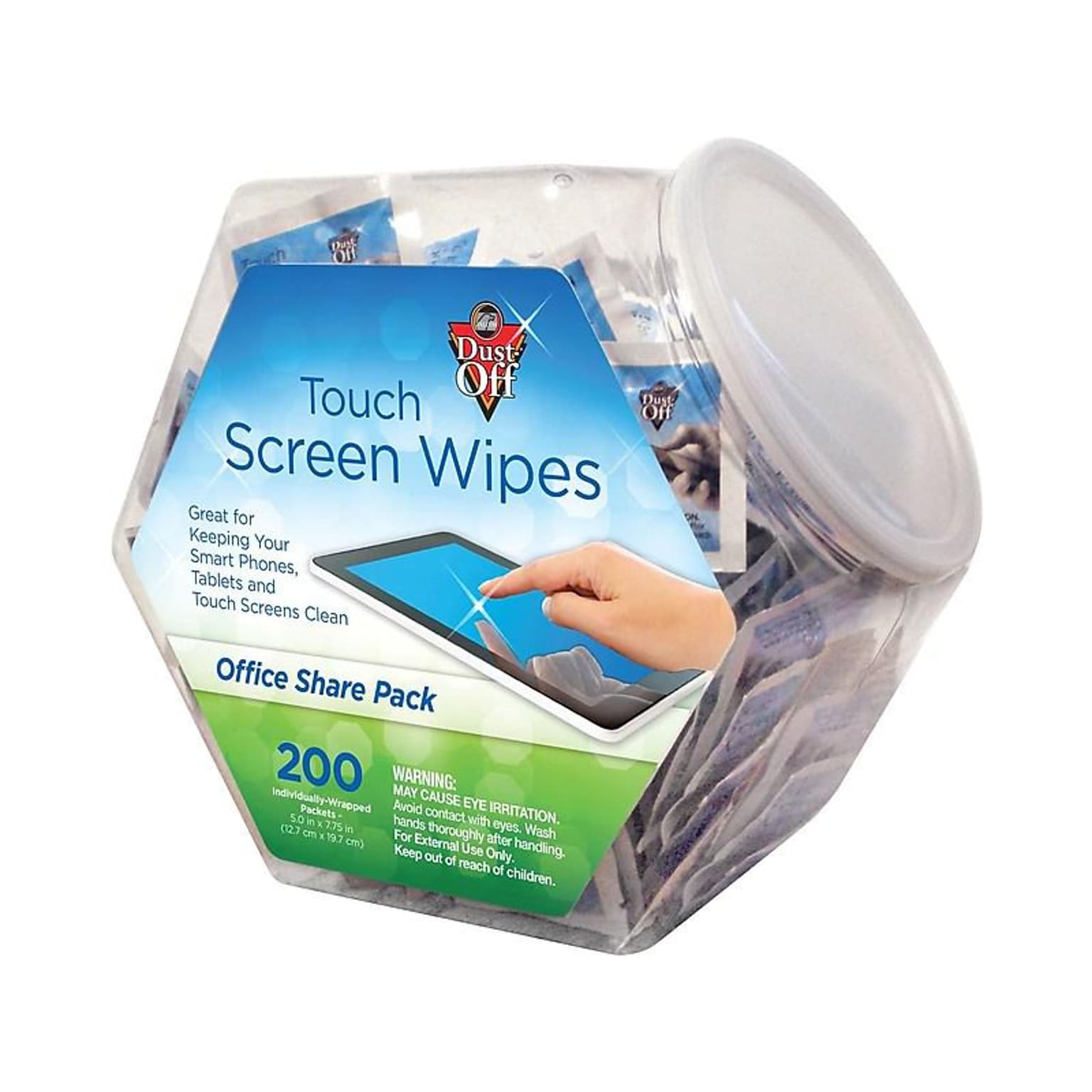 Falcon Dust-Off Touch Screen Wipes, Office Share Pack, 200/Pack (DMHJ)