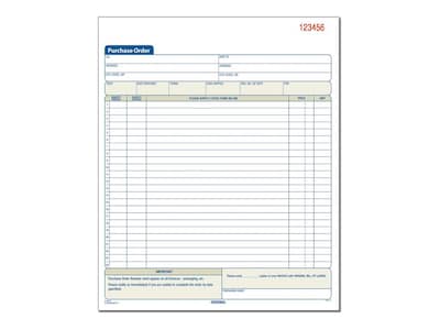 Adams 3-Part Carbonless Purchase Order, 10.69L x 8.38W, 50 Sets/Book (TC8131)