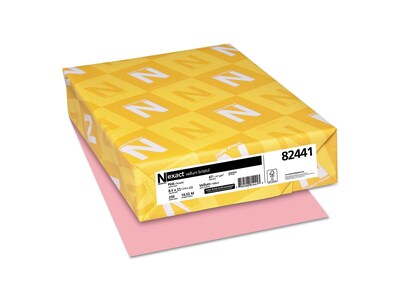 Exact Vellum Bristol 67 lb. Cardstock Paper, 8.5 x 11, Pink, 250 Sheets/Pack (WAU82441)