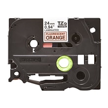 Brother P-touch TZe-B51 Laminated Label Maker Tape, 1 x 16-4/10, Black On Fluorescent Orange (TZe-