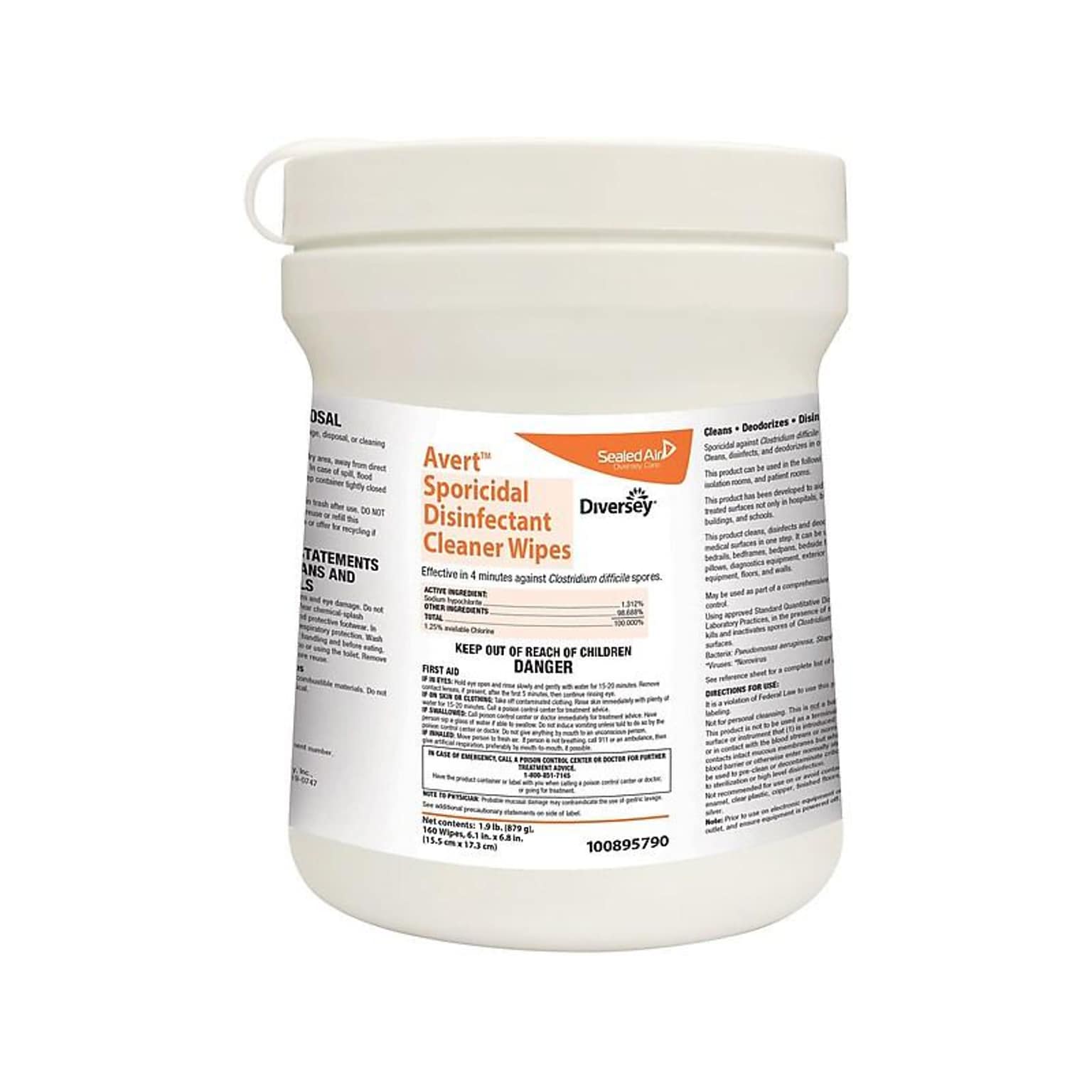 Avert Sporicidal Disinfecting Wipes, 160/Box, 12 Boxes/Carton (100895790)