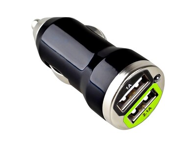 Insten USB Car Charger Universal, Black (DOTHUSBXCC15)