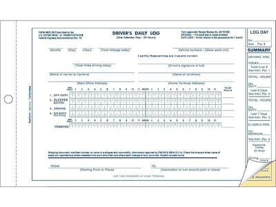 Rediform 2-Part Carbonless Drivers Daily Logs, 9.13L x 5.5W, 31 Sets/Book (REDS5031NCL)