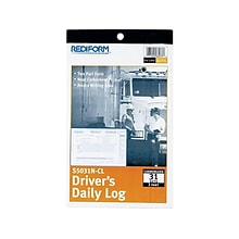 Rediform 2-Part Carbonless Drivers Daily Logs, 9.13L x 5.5W, 31 Sets/Book (REDS5031NCL)