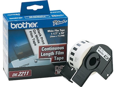 Brother DK-2211 Medium Width Continuous Film Labels, 1-1/10 x 50, Black on White (DK-2211)