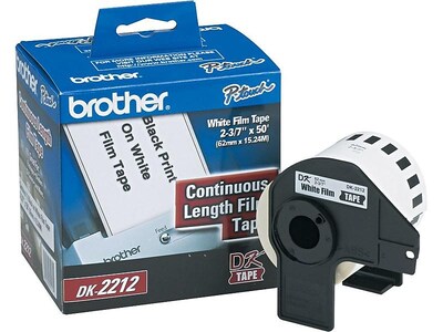 Brother DK-2212 Wide Width Continuous Film Labels, 2-4/10 x 50, Black on White (DK-2212)